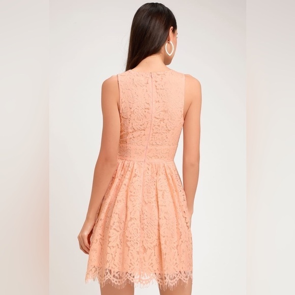 LULUS In This Moment Blush Pink Lace Sleeveless Dress | Bridesmaid | Size Medium - Picture 3 of 11